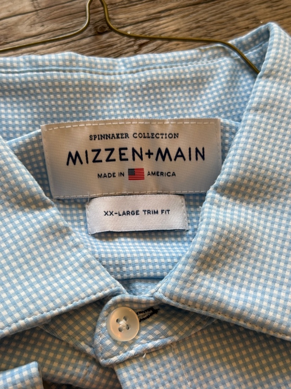 Mizzen+Main Light Blue Micro-Check Button Down Shirt